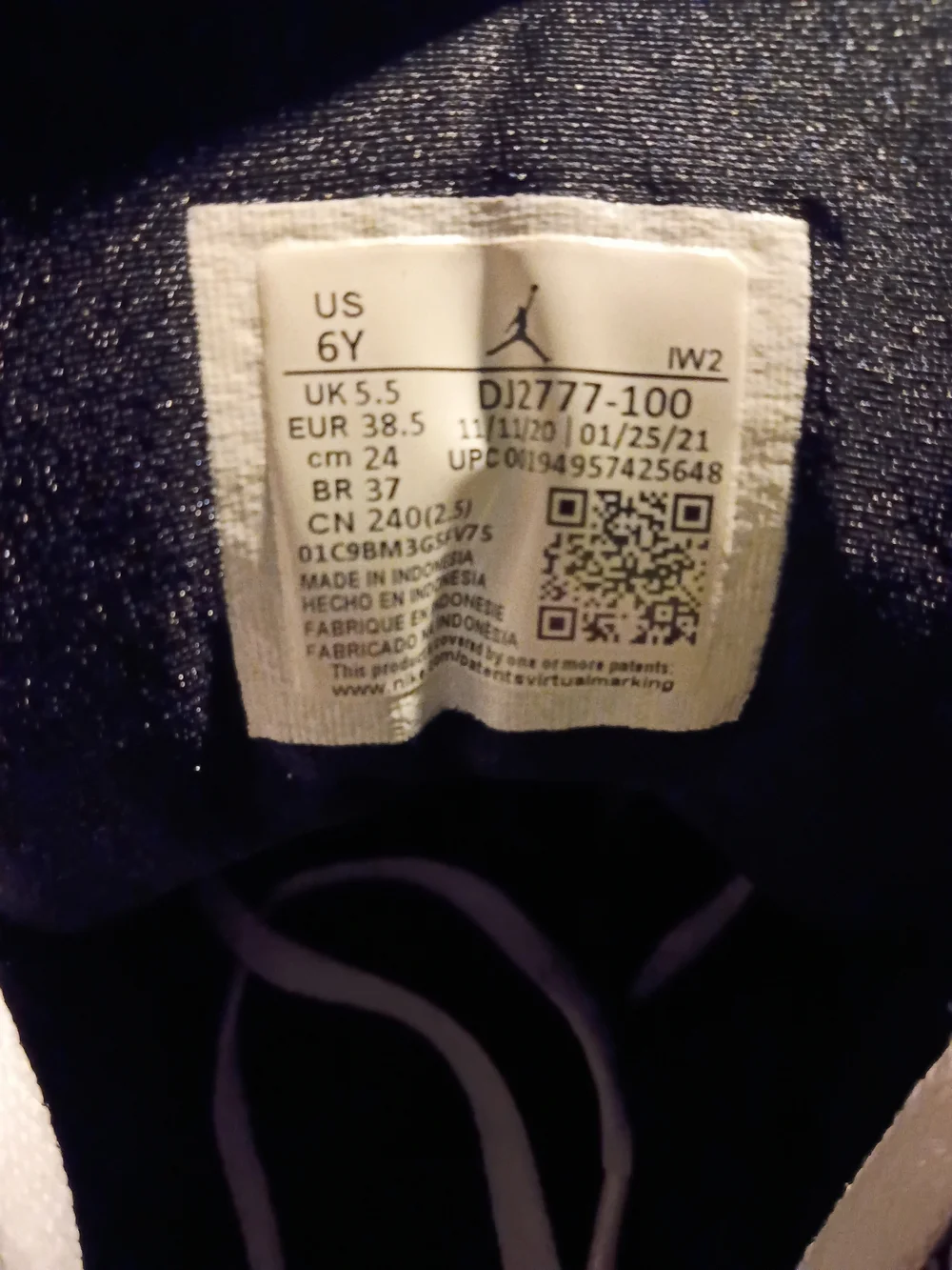 Air Jordan 7 Retro GS Flint 2021 Grey White Size 6Y/7.5W Used Replacement Box